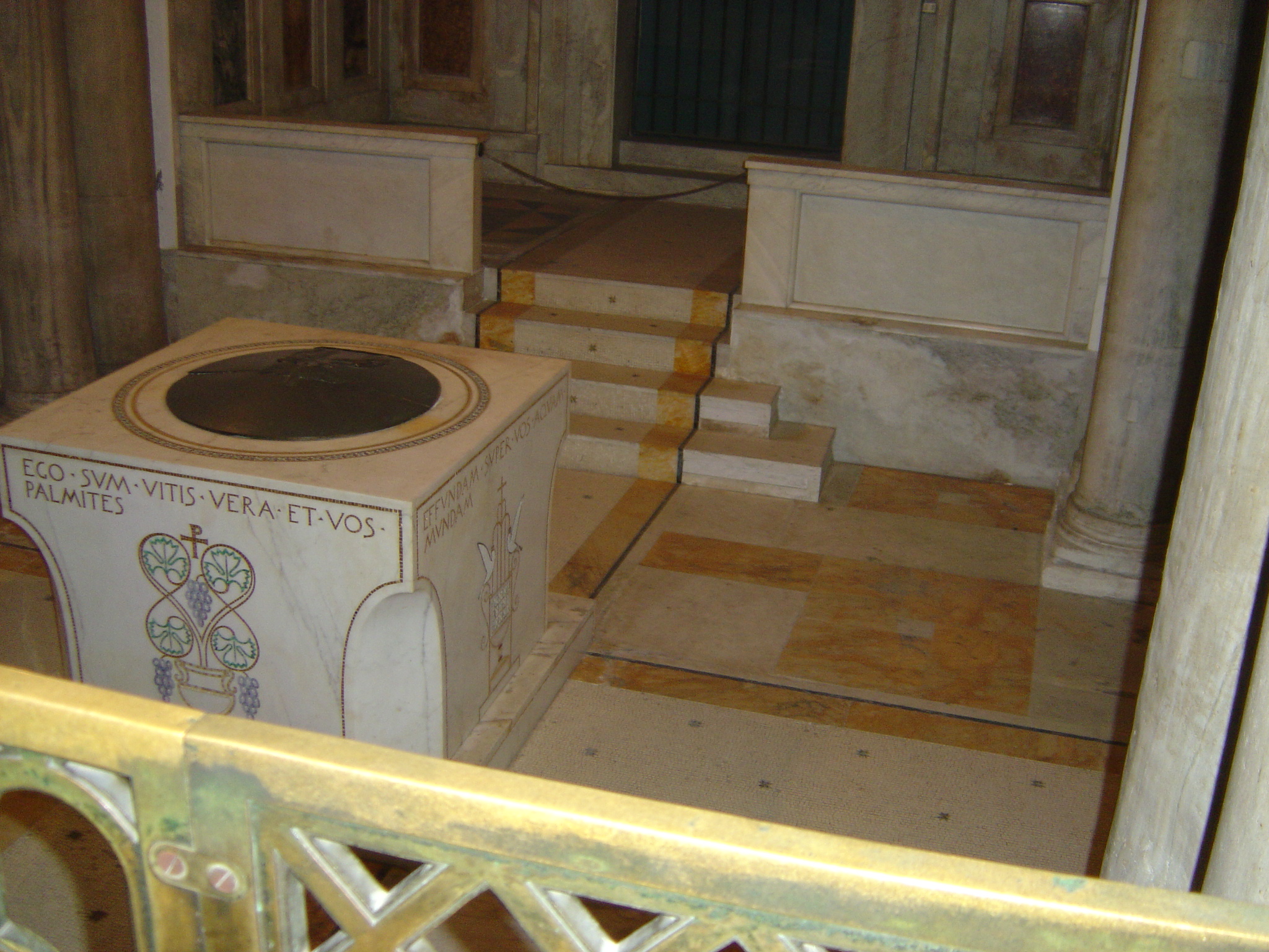 An ancient baptistry in the Basilica of St. Paul's-Outside-the-Walls.