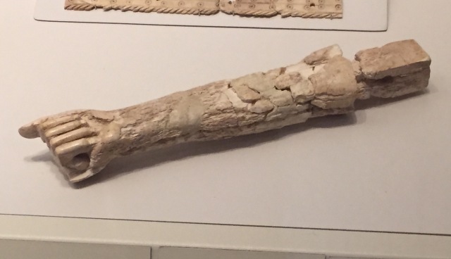 Ivory in the shape of a human arm. (Photo by Luke Chandler)